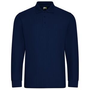 PRO RTX Mens Piqué Long-Sleeved Polo Shirt / Navy